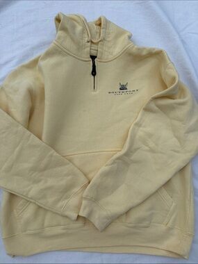 Pale Yellow Half-Zip Hoodie Sweater
